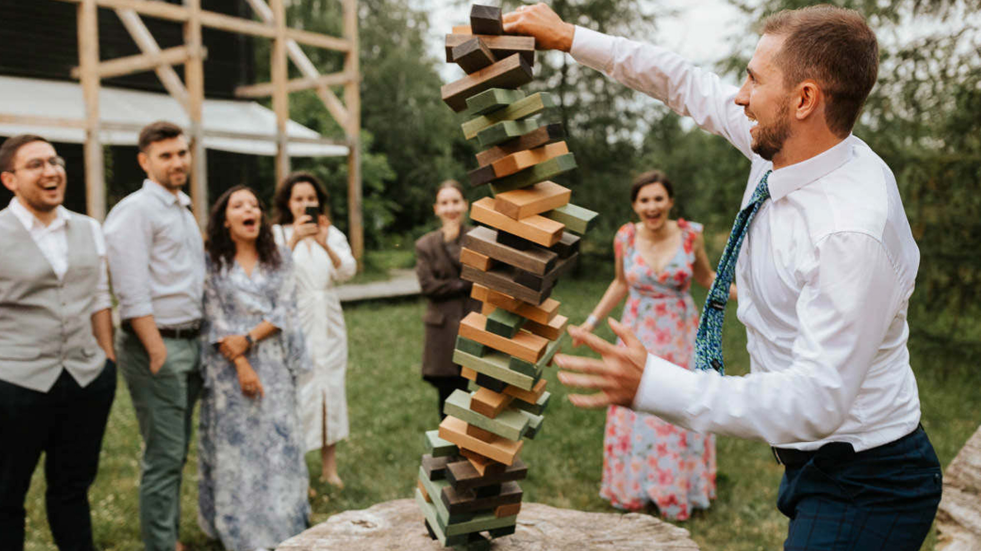 Jenga XXL na Wesele Poznań Wypożyczalnia GigaParty